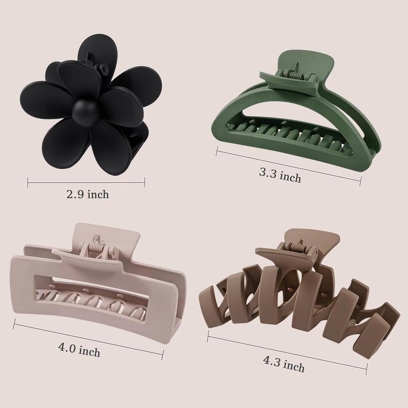 Sunolga 8PCS Hair Clips for Women, Flower Claw Clips for Thick Hair, Non-Slip Hair Accessories with Multi-Styles, Different Color Hair Claw Clips and Variety Pack, Ideal for Girls - Image 2
